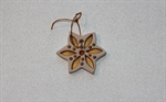 Hel Lenica stjerne til oophæng råhvid med guldmønster 4,5 x 4,5 cm - Fransenhome